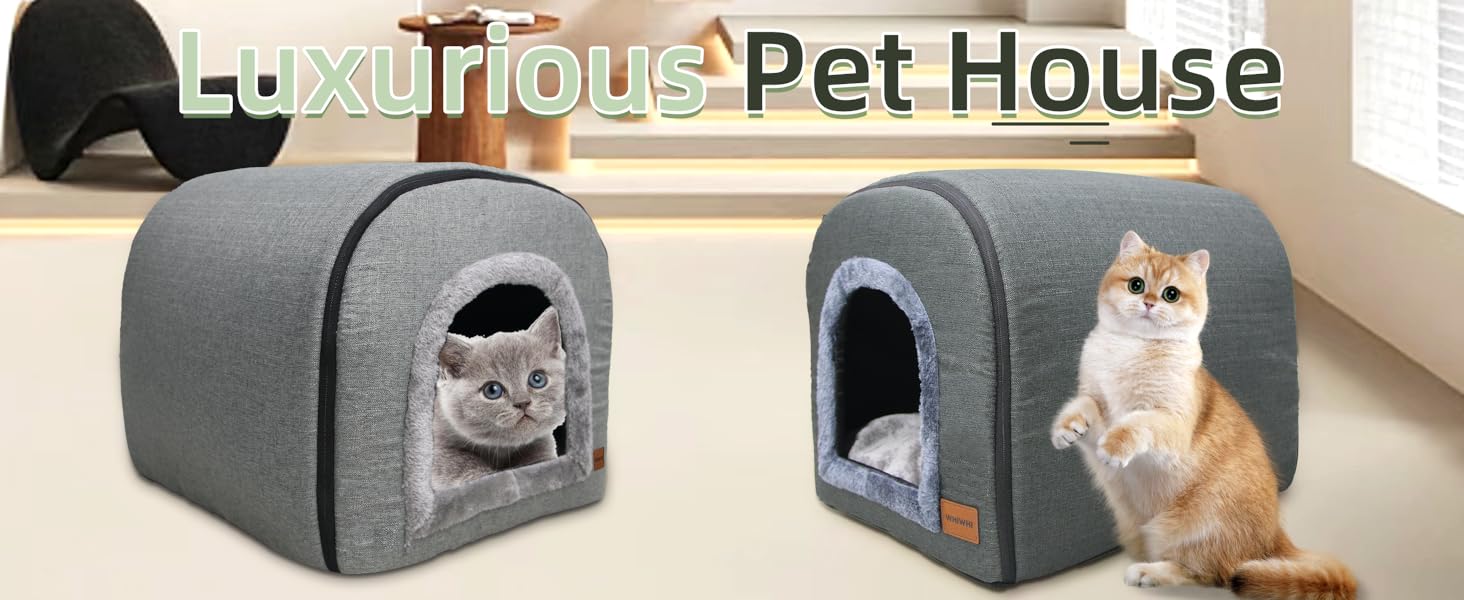 Кігтеточка-будиночок для котів з плюшем, 50x42x42 см, темно-сірий