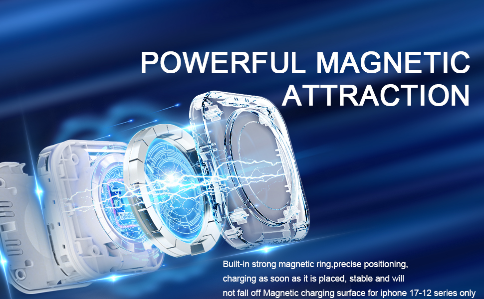 Зарядний пристрій MagSafe 5-в-1 з бездротовою зарядкою 15W для iPhone 17/16/15/14/13/12, AirPods 3/2/Pro (з адаптером 25W та кабелем USB-C 1м)