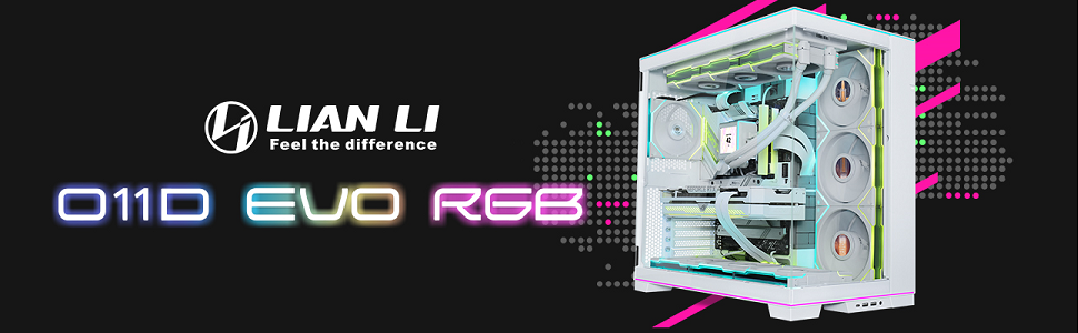 Корпус Lian Li O11D EVO RGB для ПК ATX: сталь, алюміній, загартоване скло, підтримка GPU 455 мм, радіатори 420 мм, RGB-підсвітка