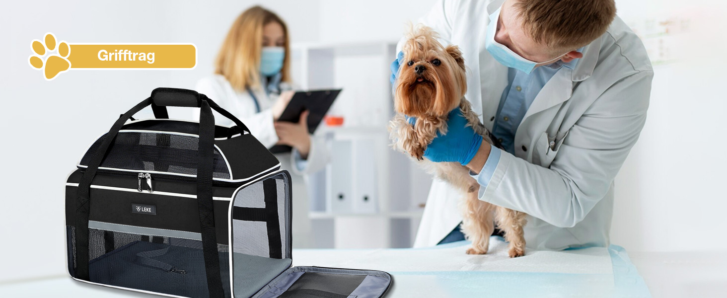 Транспортна сумка для собак та котів, розширювана, до 6 кг, чорна, M