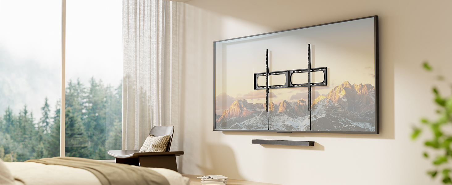 Кріплення для телевізора monTEK Heavy Duty – настінне кріплення для телевізорів 37-140 дюймів, до 136 кг, ультратонкий профіль 32 мм, сумісність з дерев'яними стійками 406/450/600 мм, VESA до 1200x800 мм