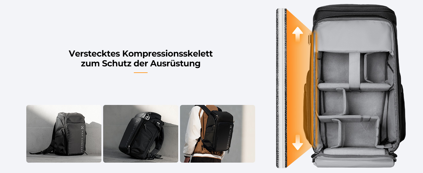 Рюкзак для фототехніки K&F Concept Alpha 25L, чорний: для фотографів, з відділенням для 16-дюймового ноутбука, сумісний з дронами DJI Mavic