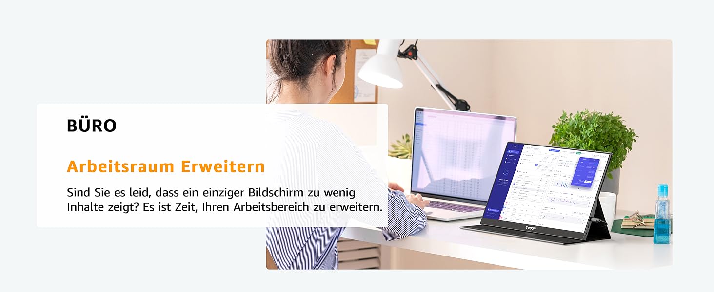 Портативний монітор Yodoit 15.6 дюймів: IPS дисплей FHD 1920x1080, USB-C та HDMI, вбудовані динаміки, захист зору для ПК, ноутбука, Xbox, PS3/4/5, Switch та TV. Чорний колір