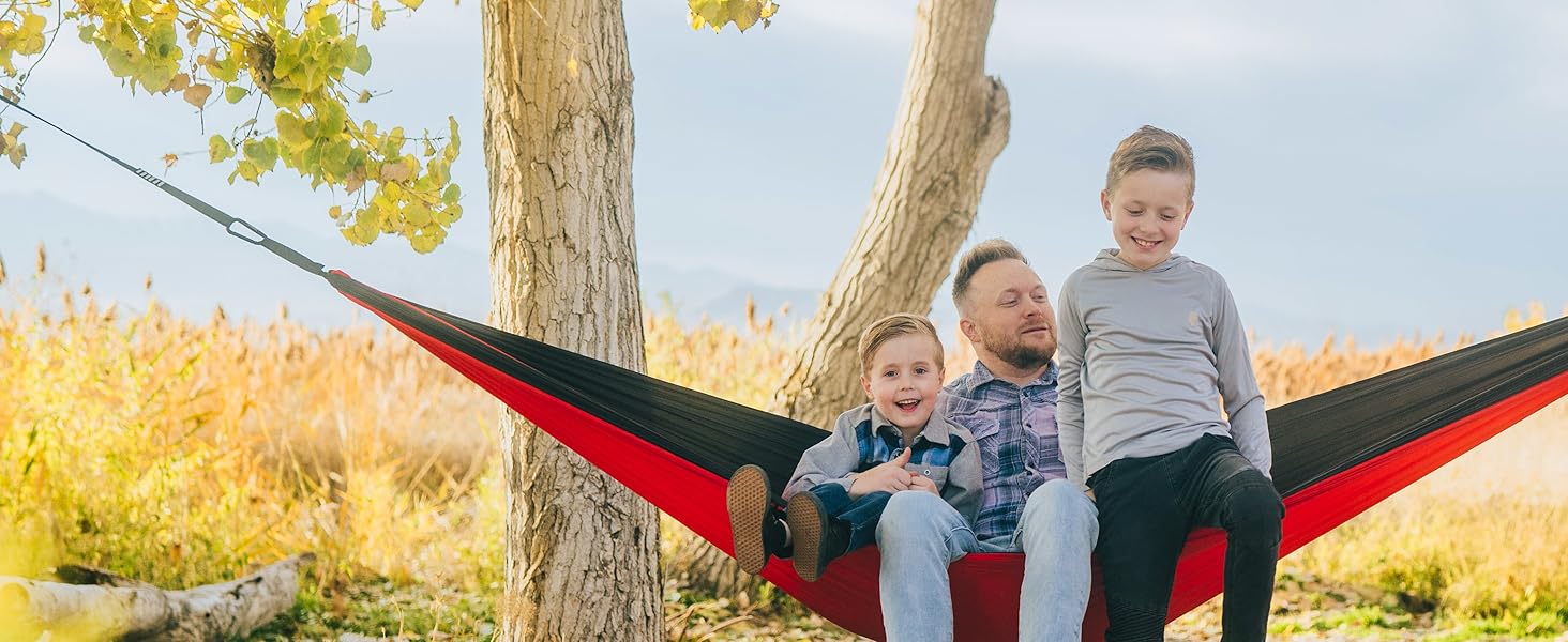 Двомісний гамак MalloMe 300x200 см, ультралегкий для кемпінгу, подорожей, саду, дихаючий і водонепроникний парашутний нейлон, з карабінами