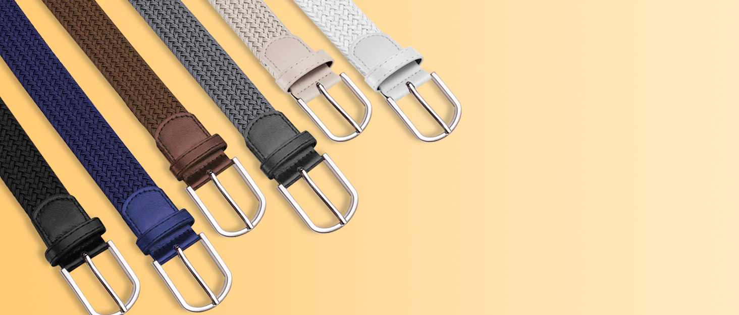 Жіночий/Чоловічий тканинний ремінь Tangchao з плетіння, еластичний, 3.3 см, довжина 90-135 см, білий