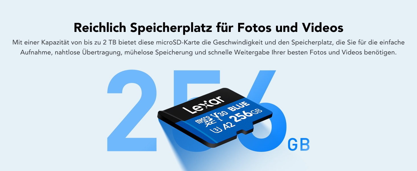 Карта пам'яті MicroSDXC Lexar Blue 256GB, швидкість до 160 МБ/с, UHS-I (набір 2 шт)