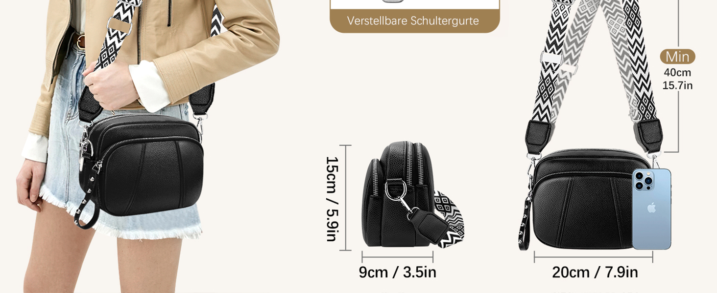 Сумка жіноча через плече кросбоді з натуральної шкіри лілового кольору, стильна, з широким ременем та відділенням для карт