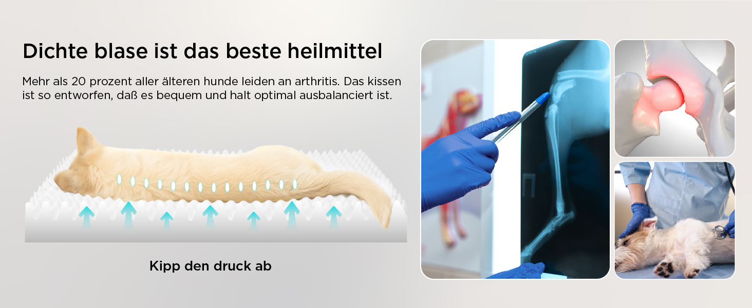 Ортопедичне ліжко для собак BEDSURE - великі породи, 112x81x8 см, м'яке, миється, сірого кольору