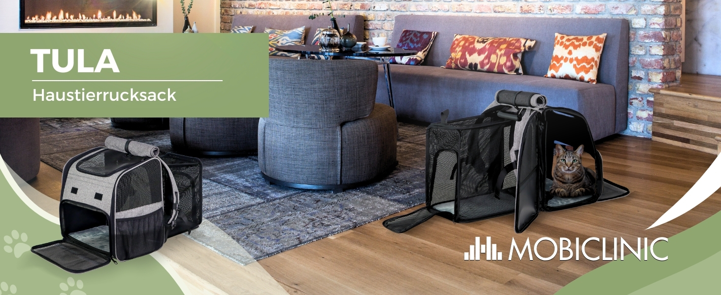 Рюкзак-переноска для котів та собак Mobiclinic® Pets, складаний, з вентиляцією, кишенями для їжі та аксесуарами, регульований, 37x29x37x5 см