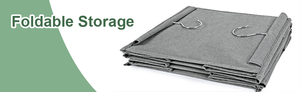 Органайзер для шафи AiQInu з 3 відділеннями, підвісний, бамбуковий, сірий (з гачками)