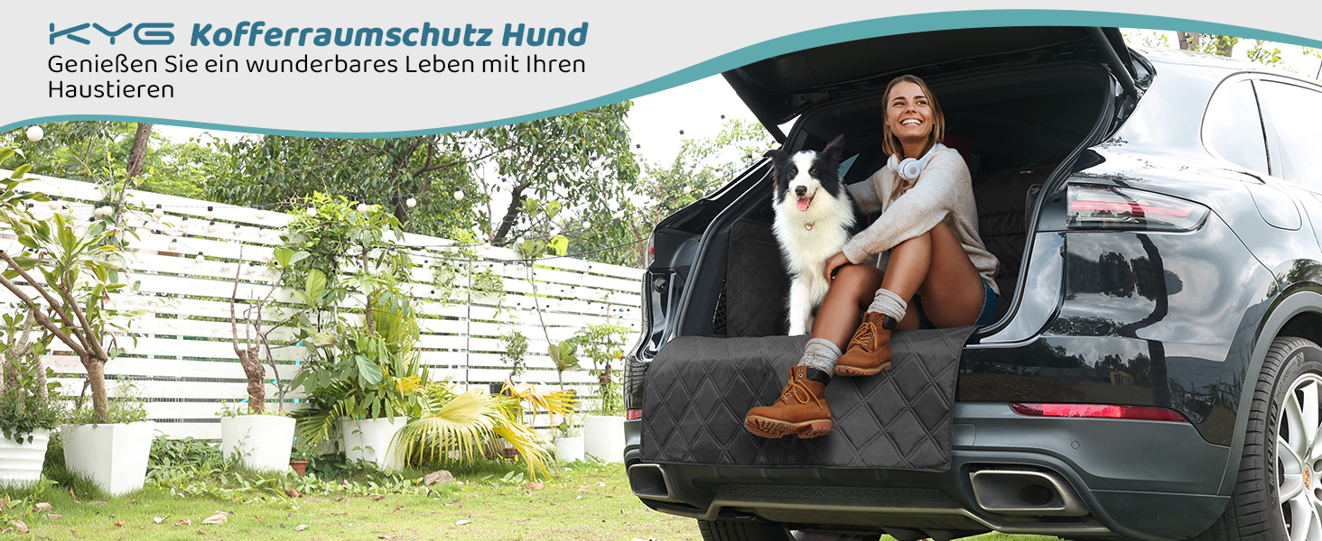 Захист для багажника автомобіля KYG для собак з нековзним покриттям, захистом бокових панелей та краю завантаження, універсальний килимок для багажника, ковдра для собак в авто, водонепроникний та стійкий до подряпин, 195 * 105 см