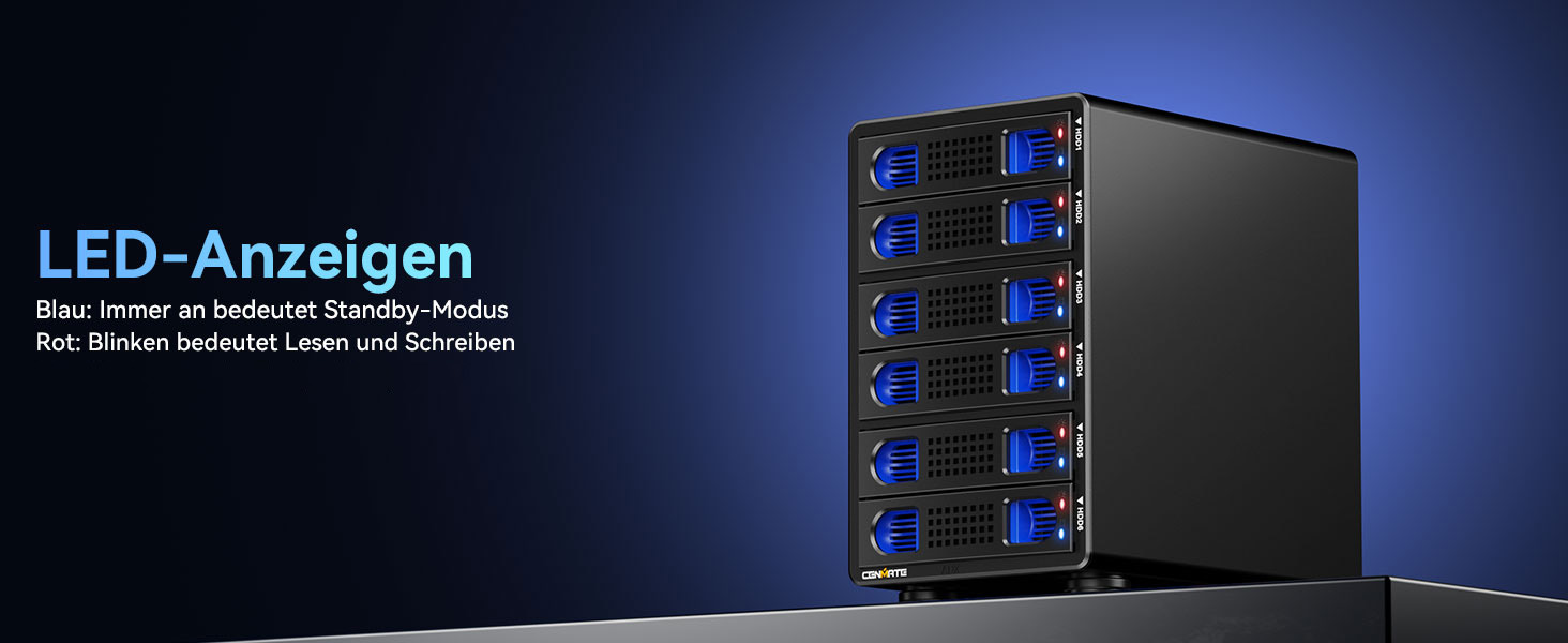 Зовнішній корпус для HDD/SSD CENMATE 806TC, 2 слоти 2.5/3.5 SATA, 10Gbps, алюміній, з охолодженням, USB 3.2 A/C, Hot Swap