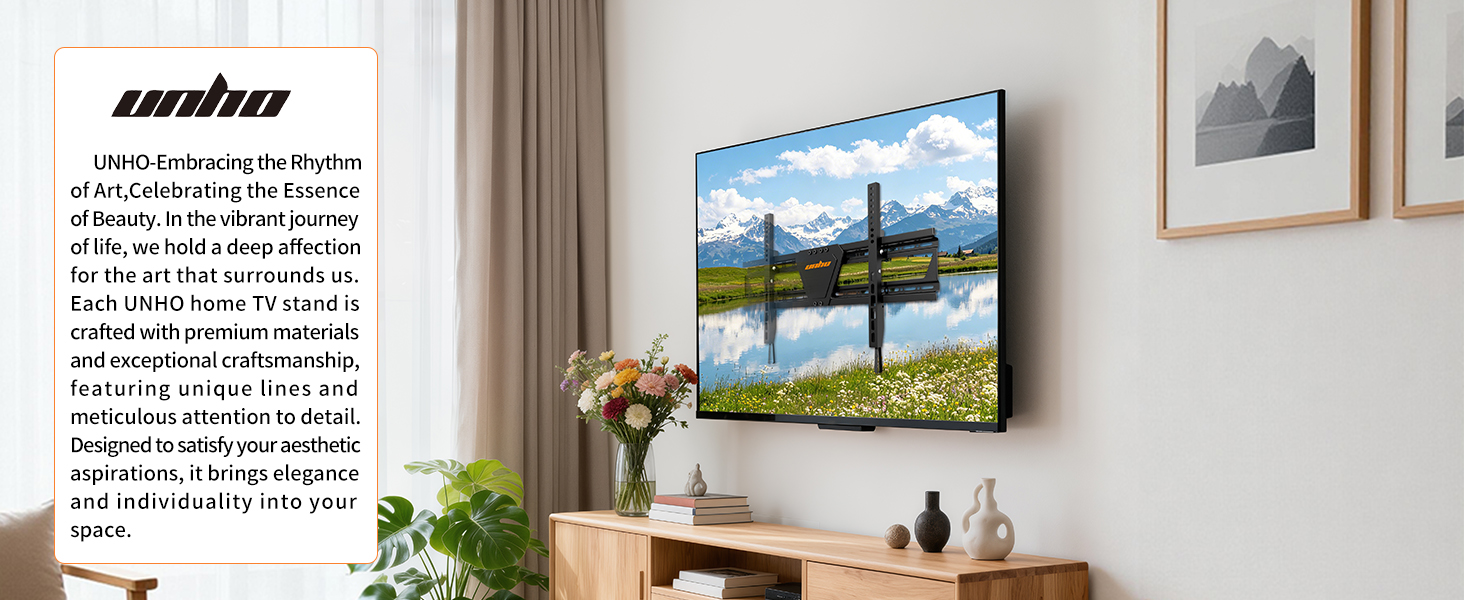Настінний кронштейн для телевізора unho універсальний, нахильний, для LCD/LED/Plasma ТВ від 30 до 75 дюймів, VESA до 600x400 мм, навантаження до 40 кг