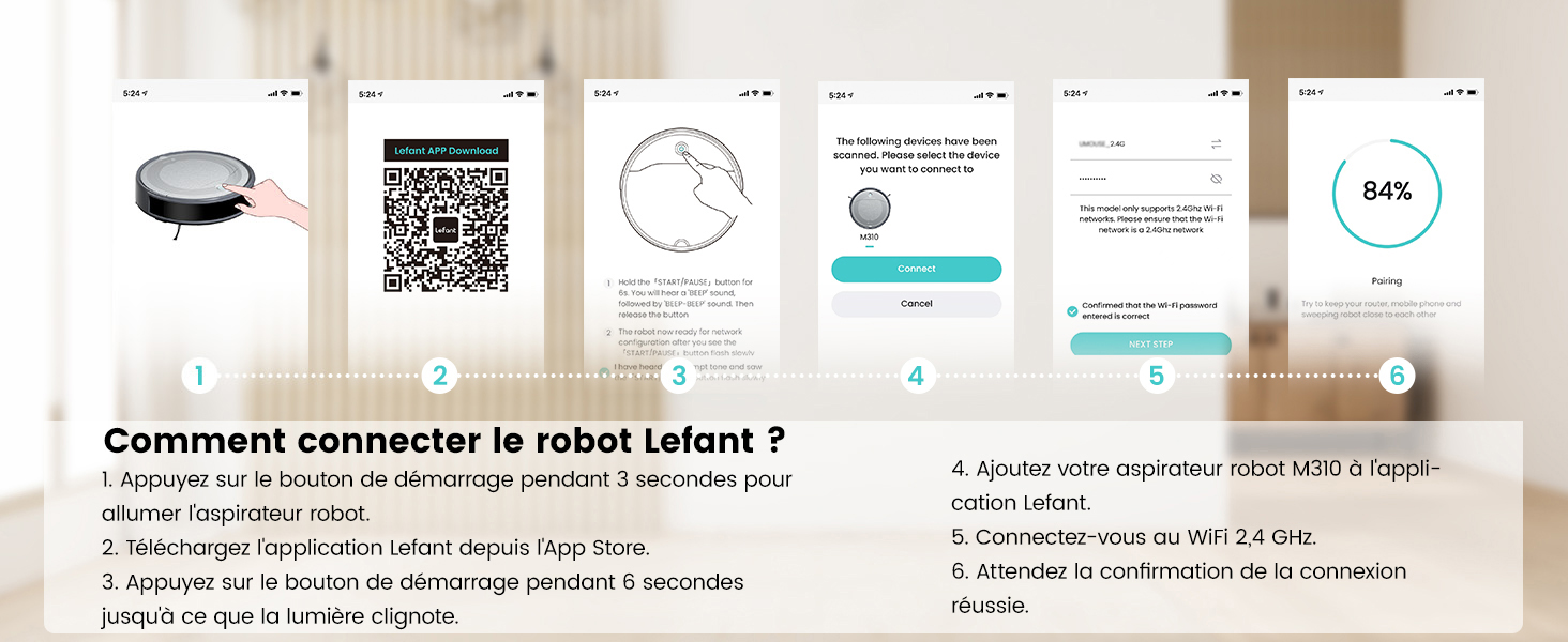 Робот-пилосос LEFANT M310 сірий: потужність 4500Pa, 180 хв роботи, Wi-Fi керування, для тварин та твердих поверхонь