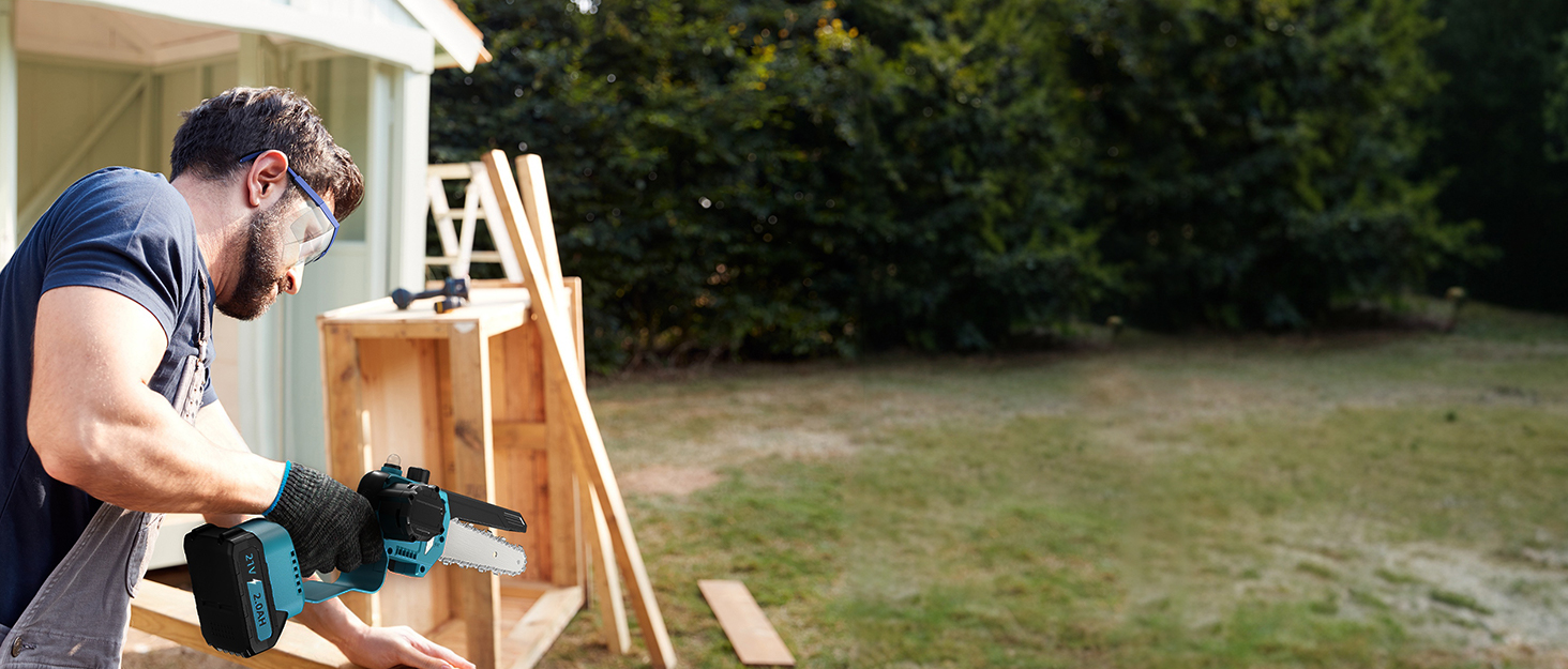 Акумуляторна міні-пила 6 дюймів з безщітковим мотором 1000W, 4000mAh акумулятор, сумісна з Makita 18V, з автополивою, для різання гілок та дерева