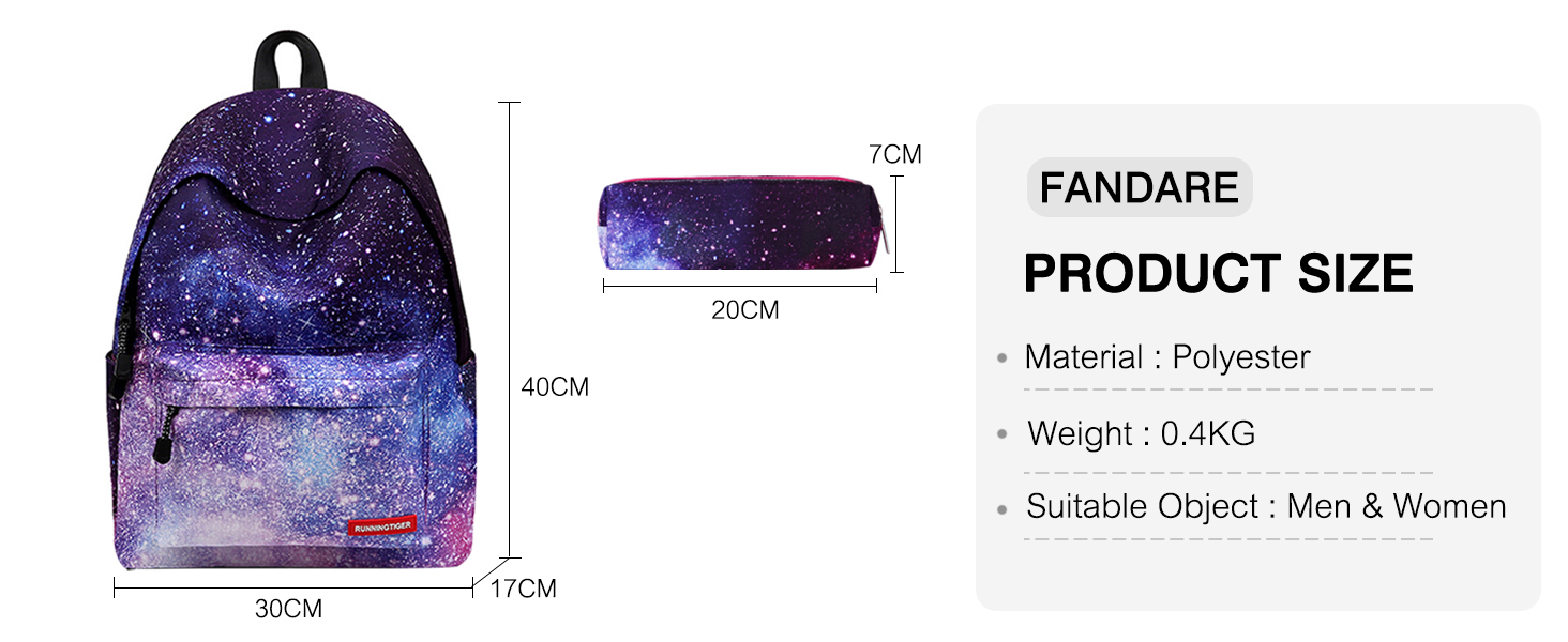 Шкільний рюкзак FANDARE Galaxy для хлопчиків та дівчаток з пеналом, 14-дюймовий відділ для ноутбука, зелений, для підлітків та дітей