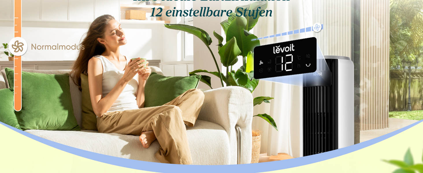 Турбовентилятор Levoit з мотором DC - тихий, 4 режими, таймер 12 годин, пульт керування, швидкість 7.9 м/с, 24W, білий, 92 см