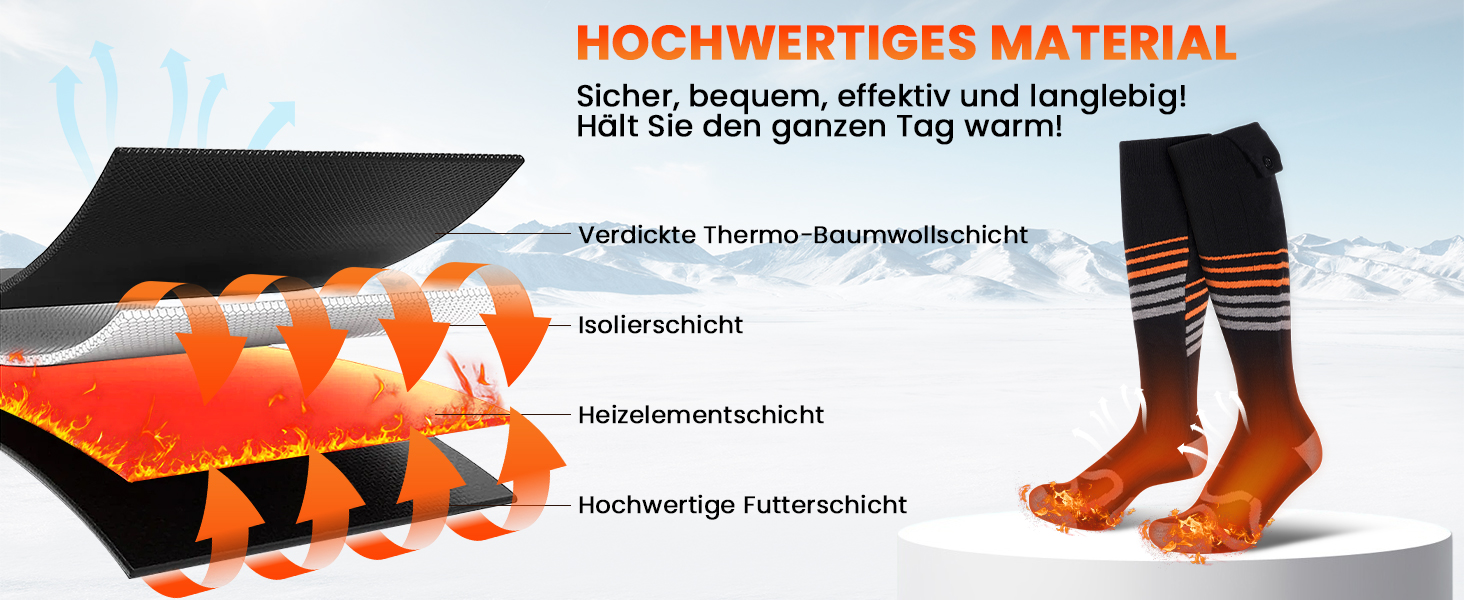 Електричні гріючі шкарпетки LAMA 6000mAh, унісекс, для зимових видів спорту та відпочинку на природі