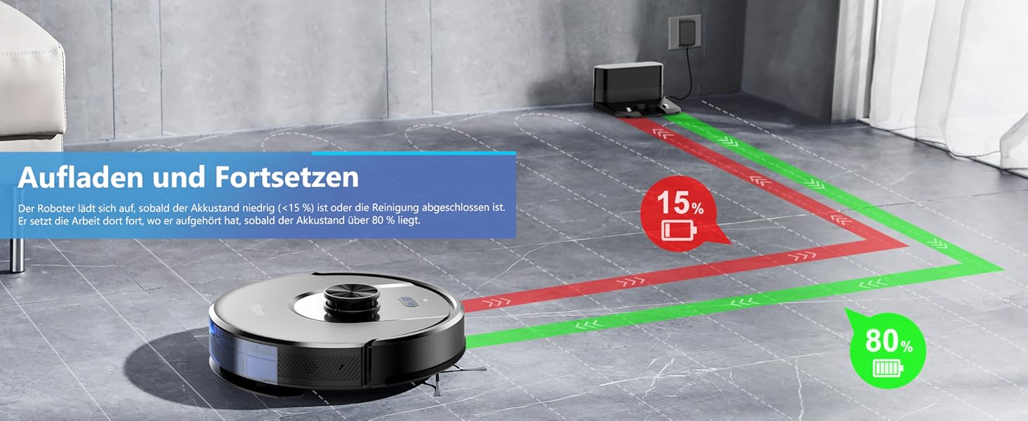 Робот-пилосос з функцією миття підлоги Tikom L8000 Pro, 6000Pa, LiDAR, 150 хв, APP, 14 зон, для шерсті тварин, килимів та твердих підлог, чорний