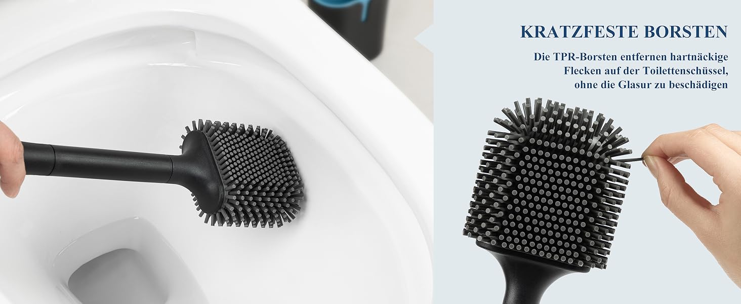 Настінна щітка для туалету Mr.SIGA з тримачем, без свердління, чорна