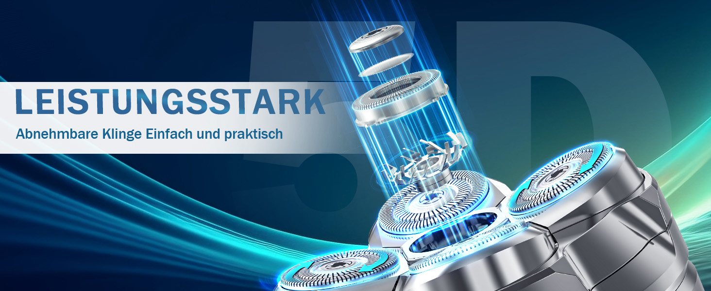 Електричний бритва для гоління голови Luctry 5D, водонепроникний, для чоловіків (срібний)