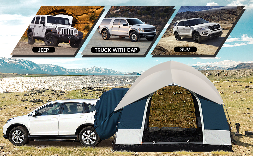 Намет автомобільний Heckzelt SUV для кемпінгу, 6 осіб, блакитний, 250x250x210 см