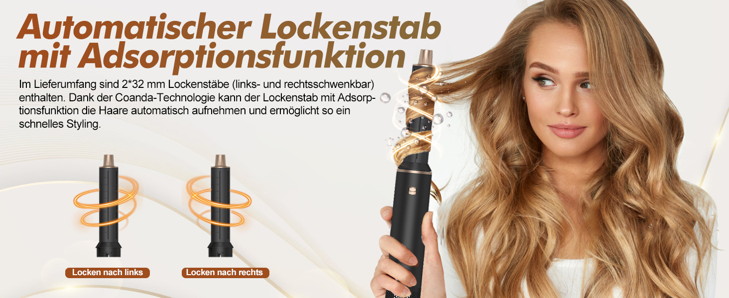 Airstyler 5 в 1: Фен-щітка, плойка, фен для волосся, чорний (1000W)