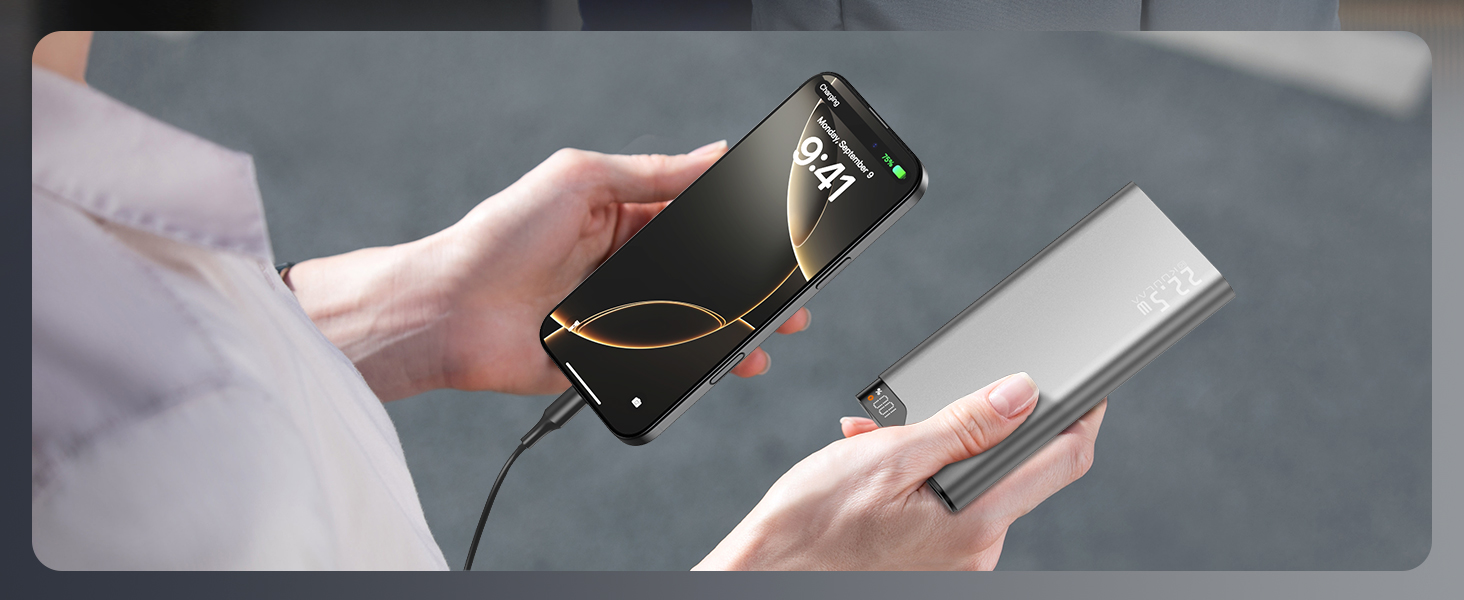 Power Bank Kuulaa 10000mAh 22.5W з USB-C: зарядний акумулятор для iPhone, Samsung, iPad, Huawei