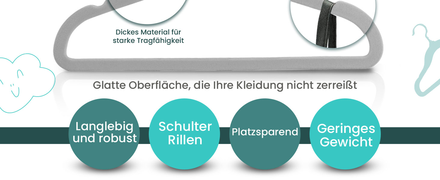 Плечики для дитячого одягу Utopia Home з велюру (30 шт.) – 27,9 см (11 дюймів) – міцні, неслизькі, сірі