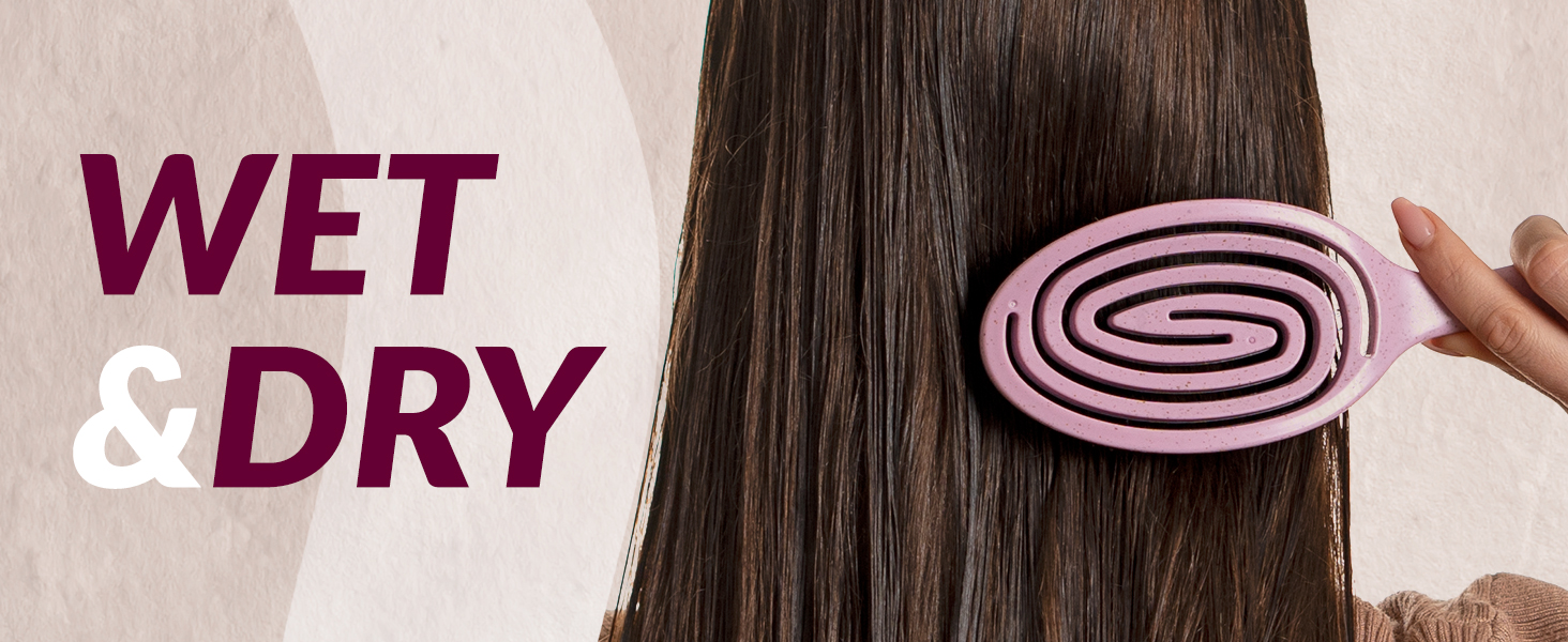 Щітка для волосся marQus Bio з щетиною дикого кабана без заплутування - розпушувач з подвійною спіральною пружиною - професійна щітка для розчісування всіх типів волосся, екологічні матеріали - для мокрого та сухого волосся, блиск, об'єм, Blush Blush-Shine