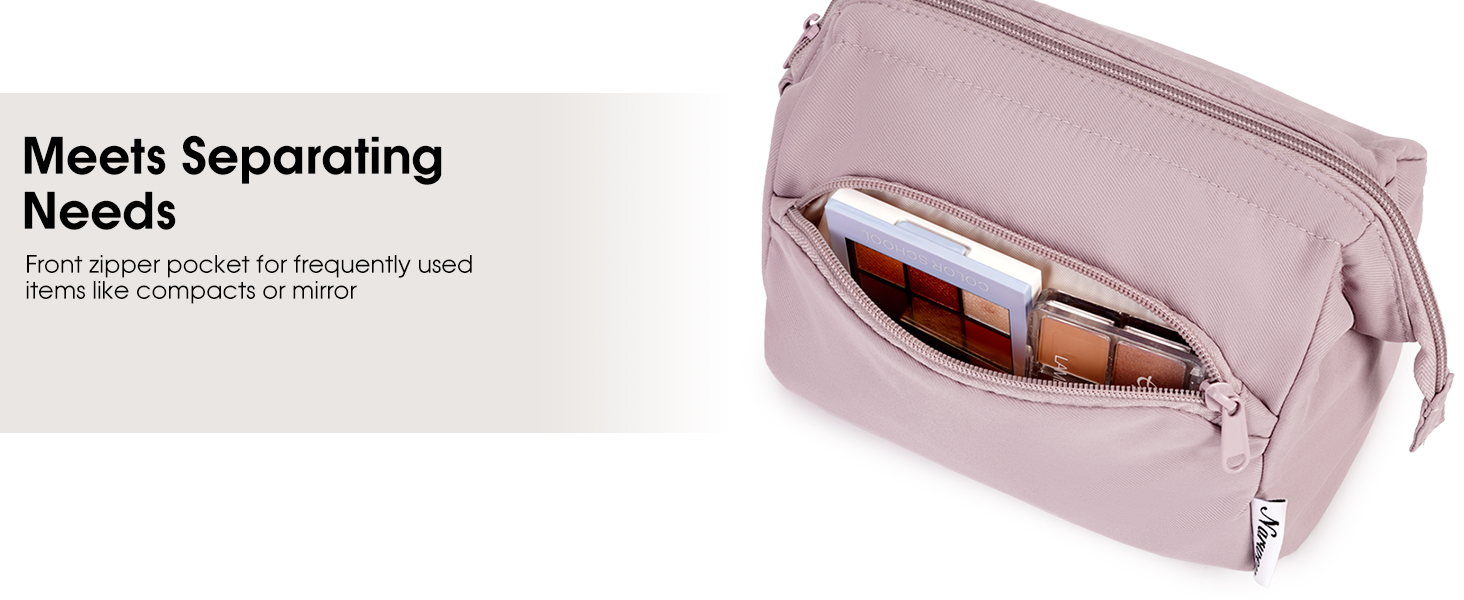 Косметичка для жінок Narwey: дорожня, велика, з широким відкриванням (сіро-блакитний)