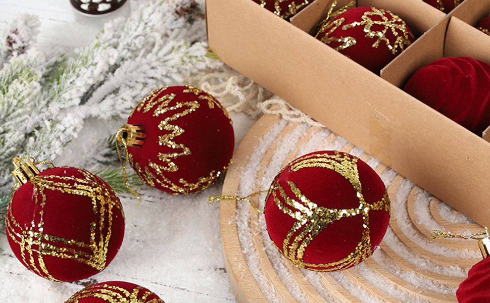 16 штучних новорічних кулі червоного кольору, 6 см, для прикраси ялинки. Набір міцних пластикових кулішок з гачками для ялинки. Новорічний декор для ялинки.