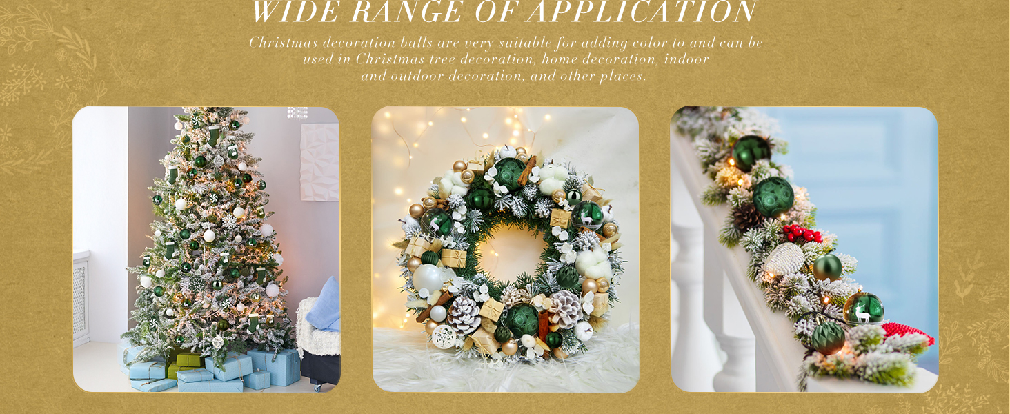 Набір ялинкових прикрас SOLEDI® 128 шт. Преміум якість, пластикові кулі білого кольору з зіркою, міцні та безпечні, набір прикрас з гачками, кольорові ялинкові кулі, багаторазовий декор на Різдво (зелений)