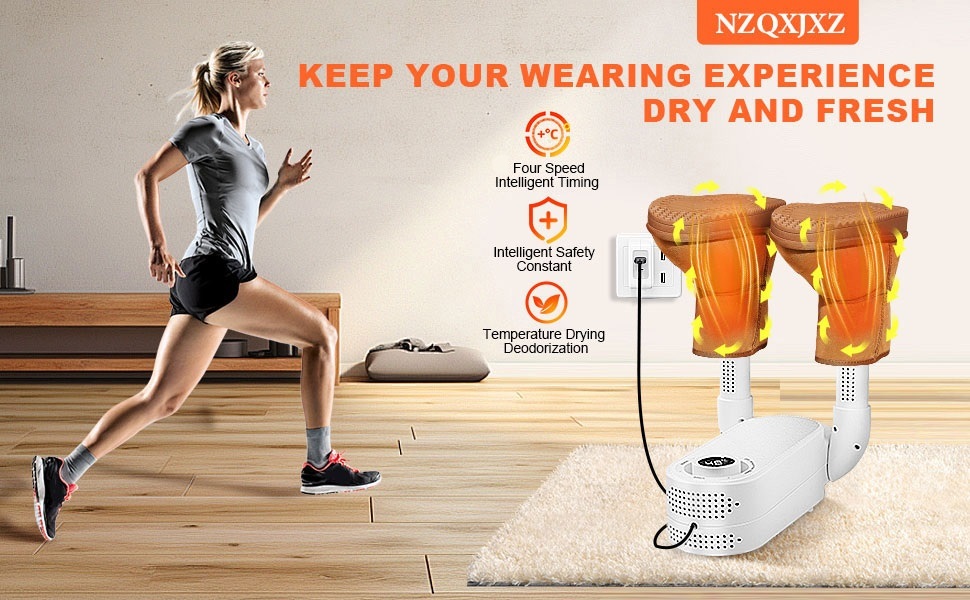 Електрична сушарка для взуття NZQXJXZ з таймером, складана, для рукавичок, антибактеріальна (EU-штекер)