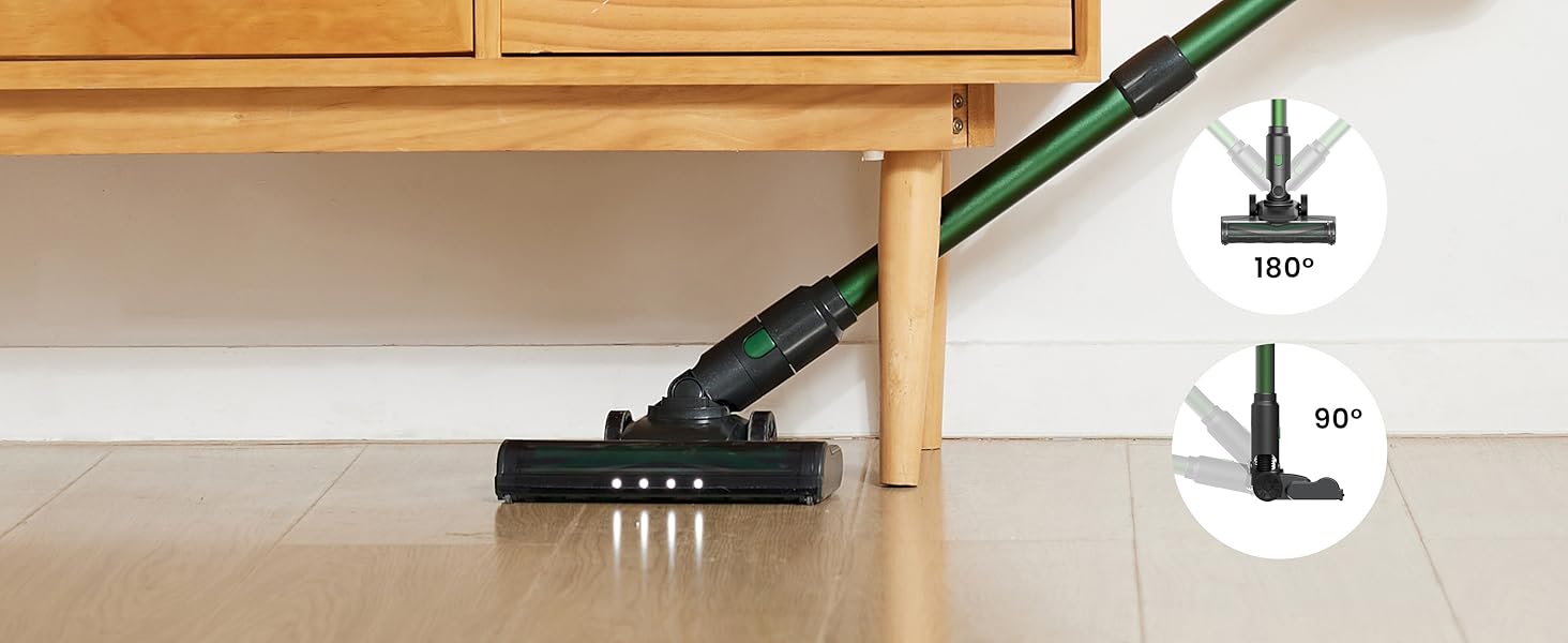 Бездротовий пилосос Vexilar 500W з акумулятором: потужний, 6-в-1, для твердих поверхонь, килимів та шерсті тварин, з сенсорним дисплеєм