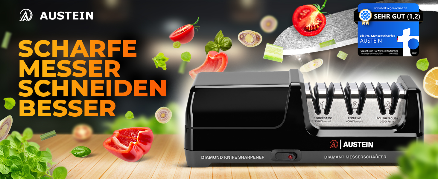 Електричний точило для ножів Diamant TG2202 - 3 фази, 15 градусів, з магнітним збирачем стружки