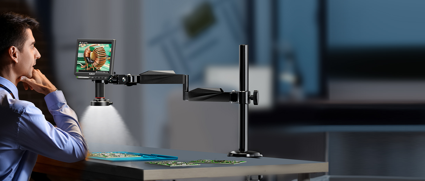 Цифровий мікроскоп Elikliv з LCD-дисплеєм для монет, 1000x, з 8 регульованими LED-підсвіткою, сумісний з PC (Windows/MacBook), EDM4, 4.3 дюйми