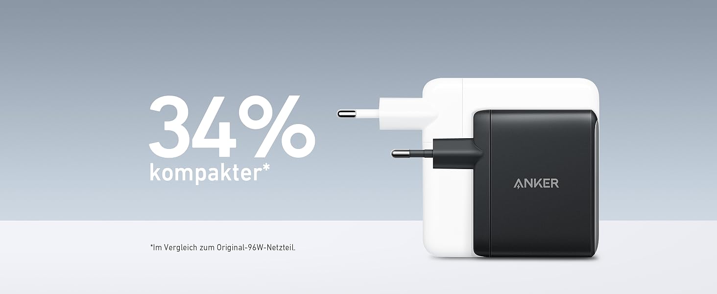 Зарядний пристрій Anker Nano II 100W: 3 порти USB-C для MacBook Pro/Air, iPad, Pixelbook, Galaxy, iPhone, ThinkPad, чорний