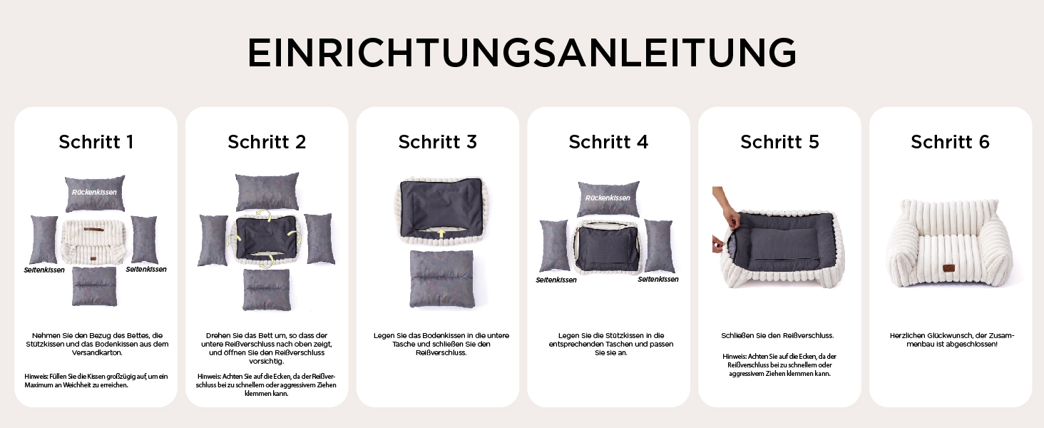 Ортопедичне ліжко для котів BEDSURE великого розміру 61x46x25 см - зручне диван-ліжко для собак та котів, м'яке, з антиковзким покриттям, Kamel