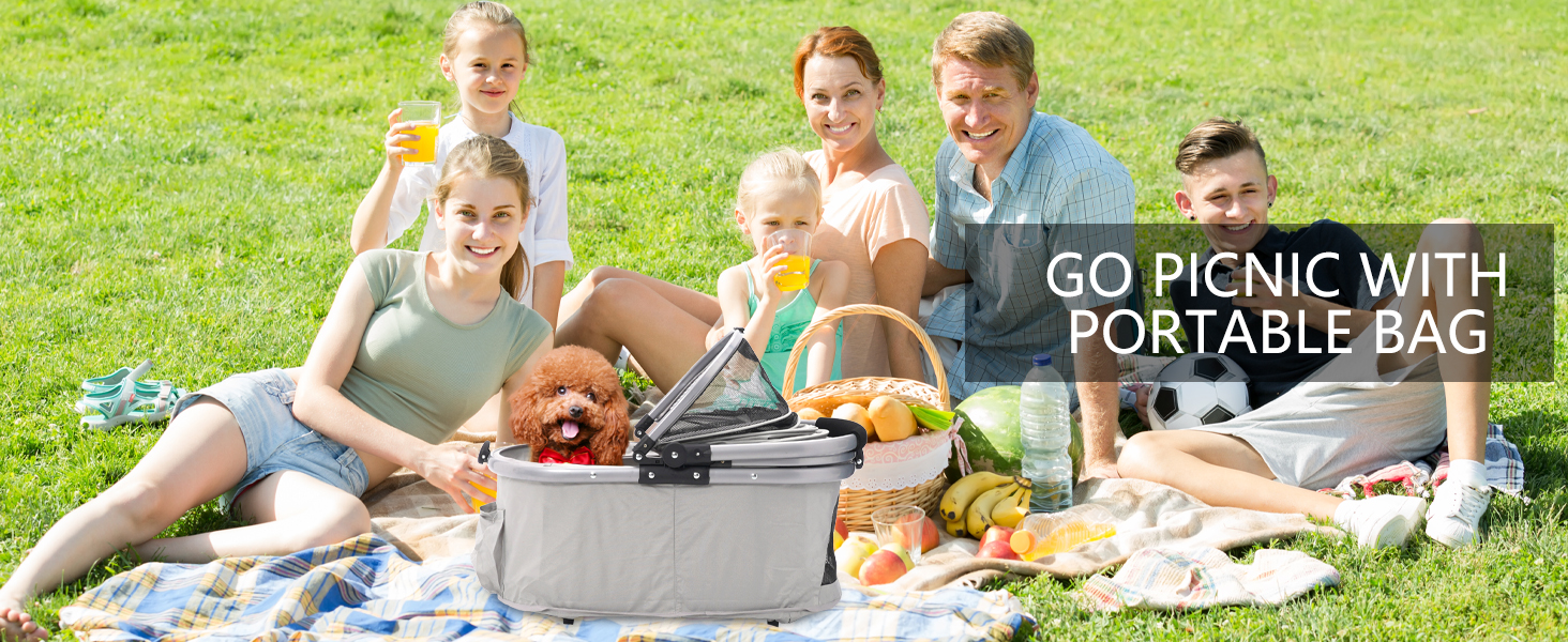 Візок для собак Siairo 3-в-1, сірий. Будка для собак середніх порід до 20 кг, переноска, автокрісло, відділення для їжі