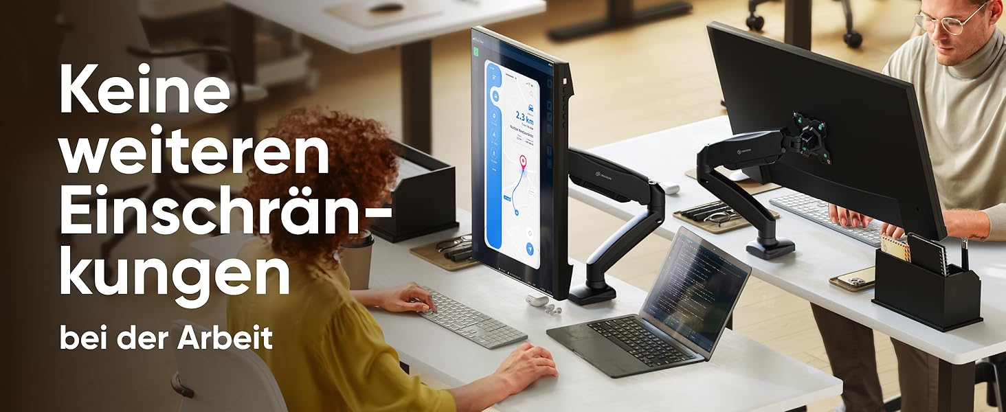 Кріплення для монітора ONKRON G80-B/G80T-B: газ-амортизатор, поворотний, нахильний, VESA 75x75-100x100, для моніторів 13-32 дюймів, до 8 кг