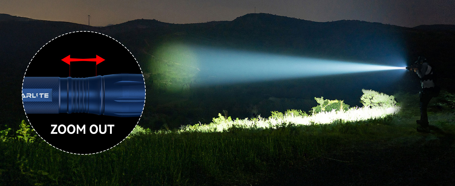 LED ліхтарик Gearlite 2 шт., 2000 люмен, 5 режимів, IP65, водонепроникний, для кемпінгу, туризму, дітей, невідкладних ситуацій (блакитний)