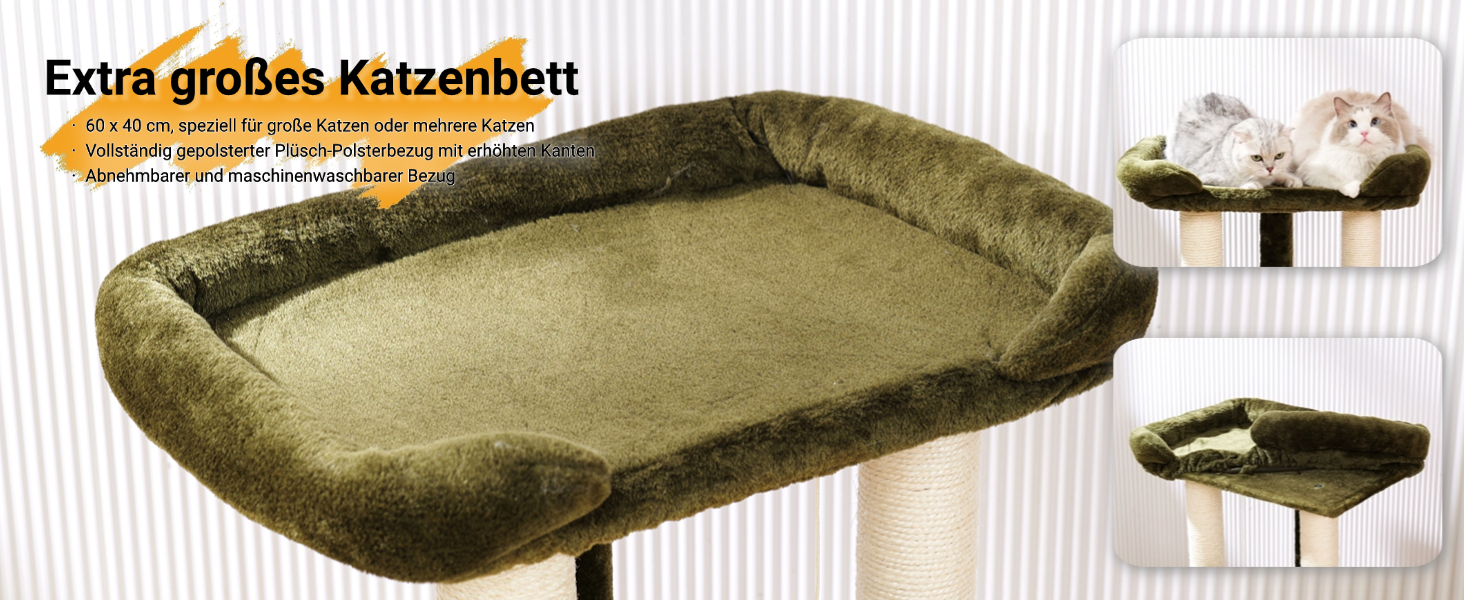 Драбина-кіготь для котів Happi N Pets 71 см, зелена: стабільна, з ліжком та гамаком, обтягнута сизалем