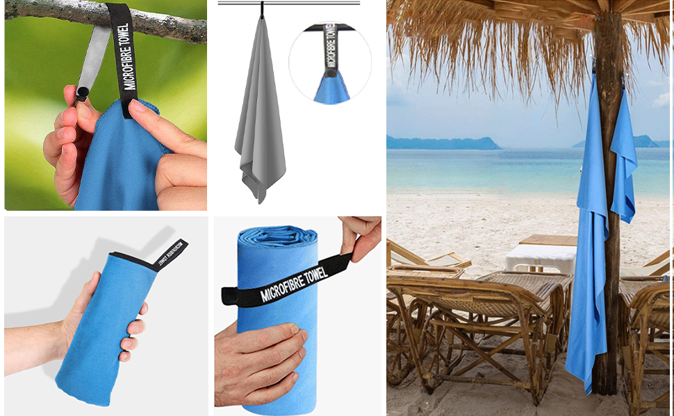 Мікрофібровий рушник для пляжу та спорту, комплект 2 шт (180x80cm + 80x40cm), рожевий