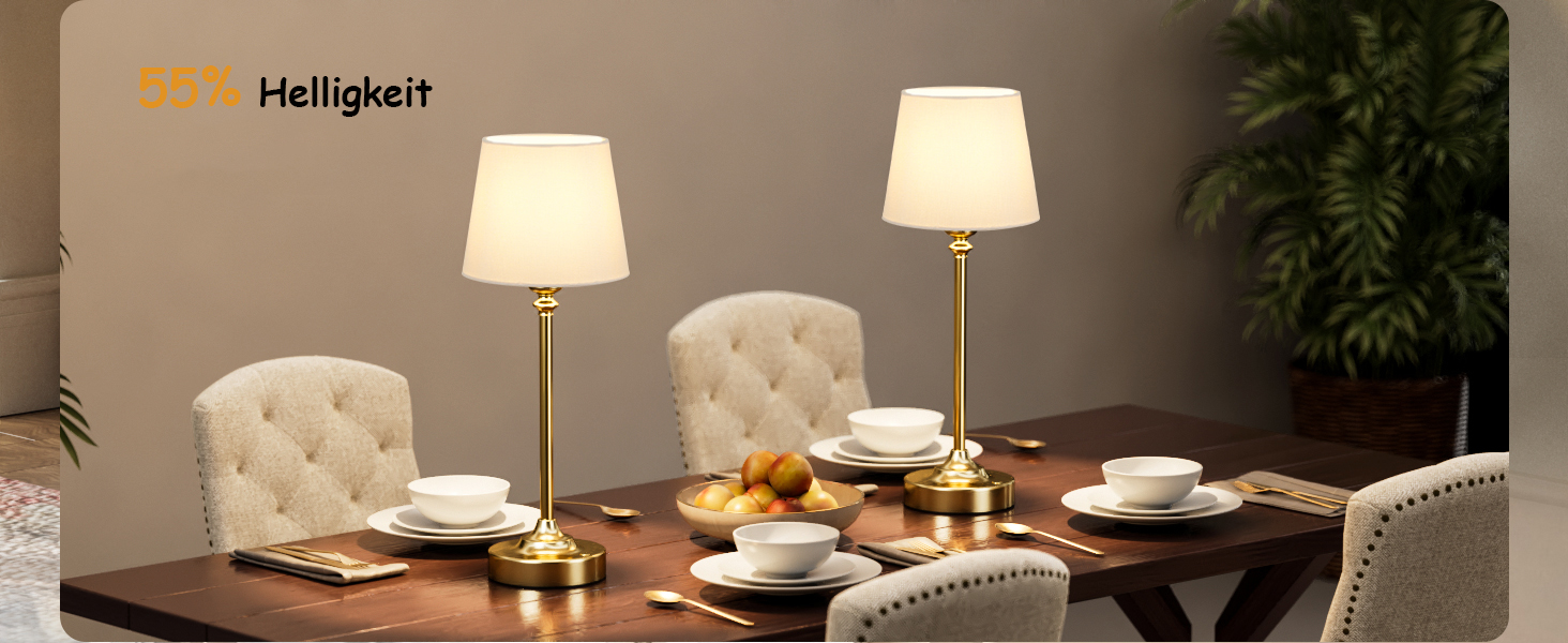 LED настільна лампа бездротова з торшером з льону, сенсорне керування, регулювання яскравості, USB-C, для спальні, вітальні, мідна, 40 см