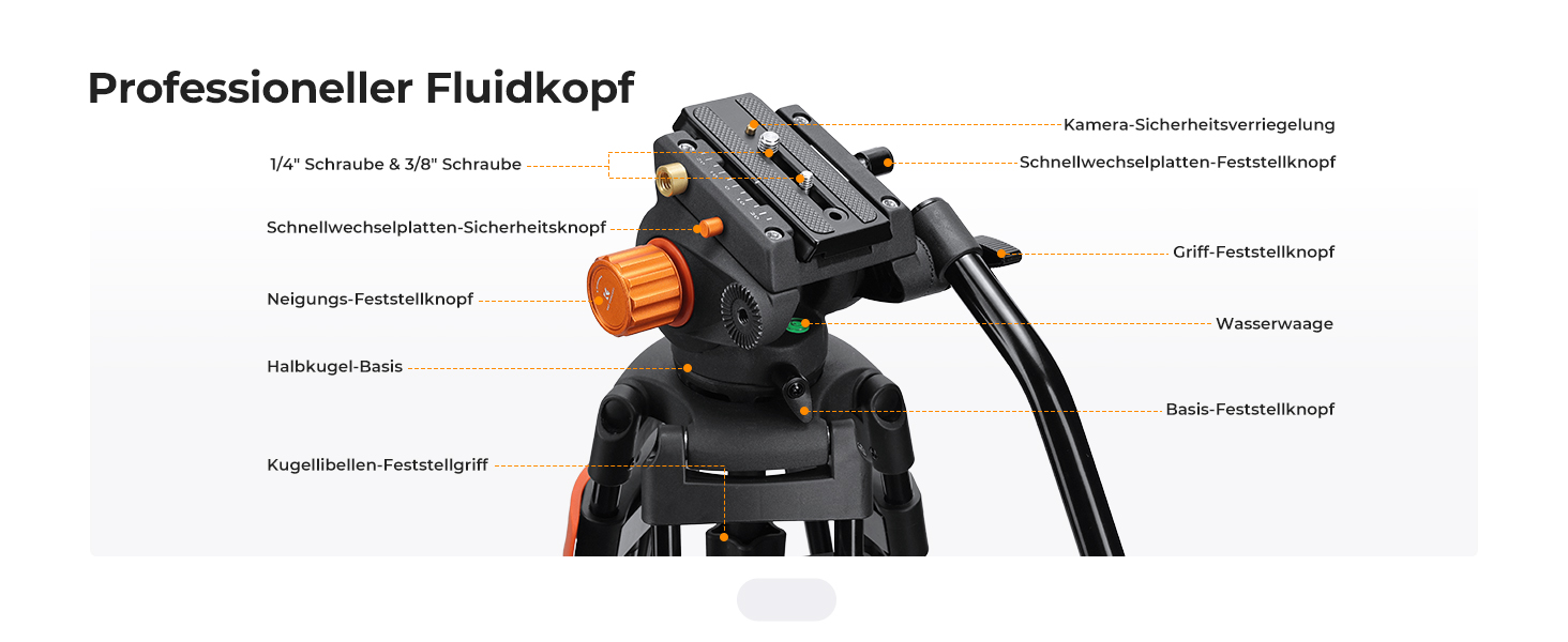 Відеоштатив K&F Concept 202 см з гідравлічною головою та швидкою зміною платформи, посилений тринога для DSLR, відеокамер та дзеркальних камер, навантаження до 8 кг