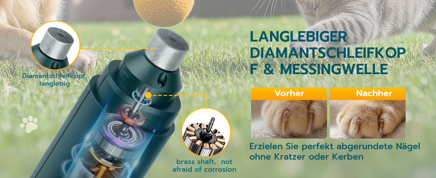 Електричний точило для кігтів домашніх тварин Mcbazel для котів та собак, тихий точило для собак з LED-підсвіткою, регульований з 5 швидкостями, точило для кігтів, алмазний шліфувальний диск