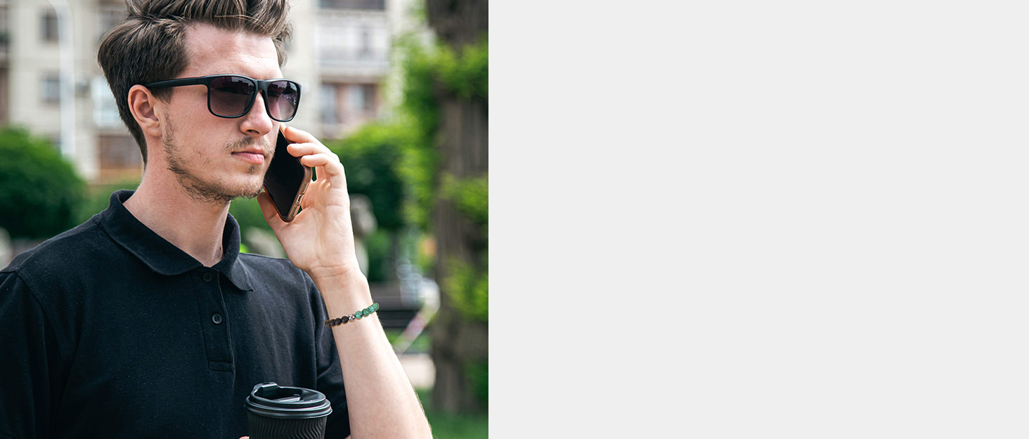 Чоловічий браслет GAVU з кристалами Інь-Ян з содаліту