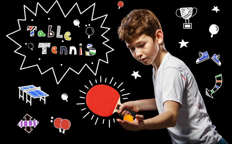 Набір для настільного тенісу Binnan: 2 ракетки та 3 м'ячі з сумкою. Підходить для початківців, сім'ї та професіоналів