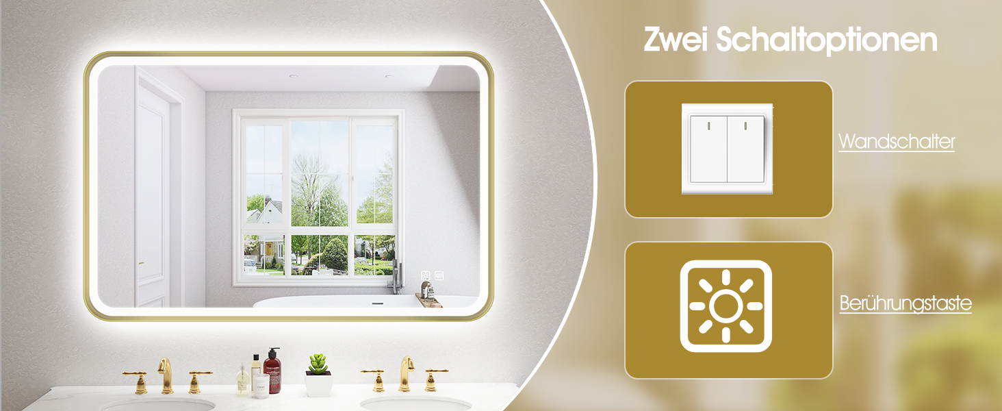 Дзеркало для ванної кімнати S'bagno з підсвічуванням 100x70 см, з алюмінієвою рамою, антизапарююче, 3000-6500K, функція пам'яті, IP44, горизонтальне/вертикальне, чорний колір, M99 (без Bluetooth)